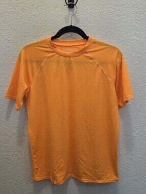 Bright Orange Short Sleeve Rashguard Swim Shirt Thereabouts Husky L 14/16